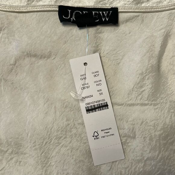 J. Crew Women’s Scoopneck Tank Top in Textured Satin Size 3X #CB797 - Picture 4 of 5